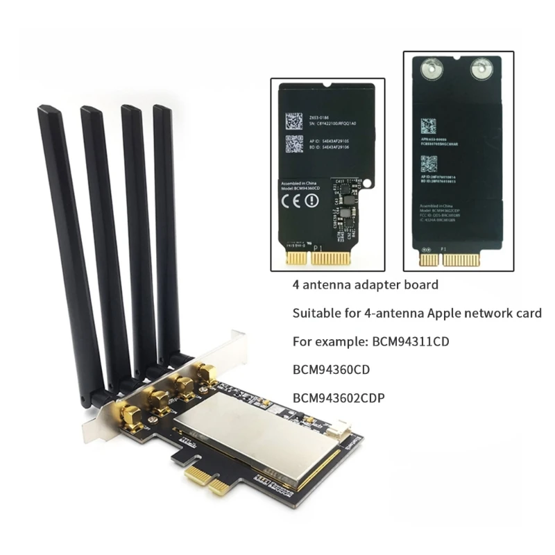 BCM94360CS2 BCM94360CD BCM943602CDP BCM943602CS WLAN Card Desktop PC PCI-E Pci-express 1X WIFI Card Converter Adapter