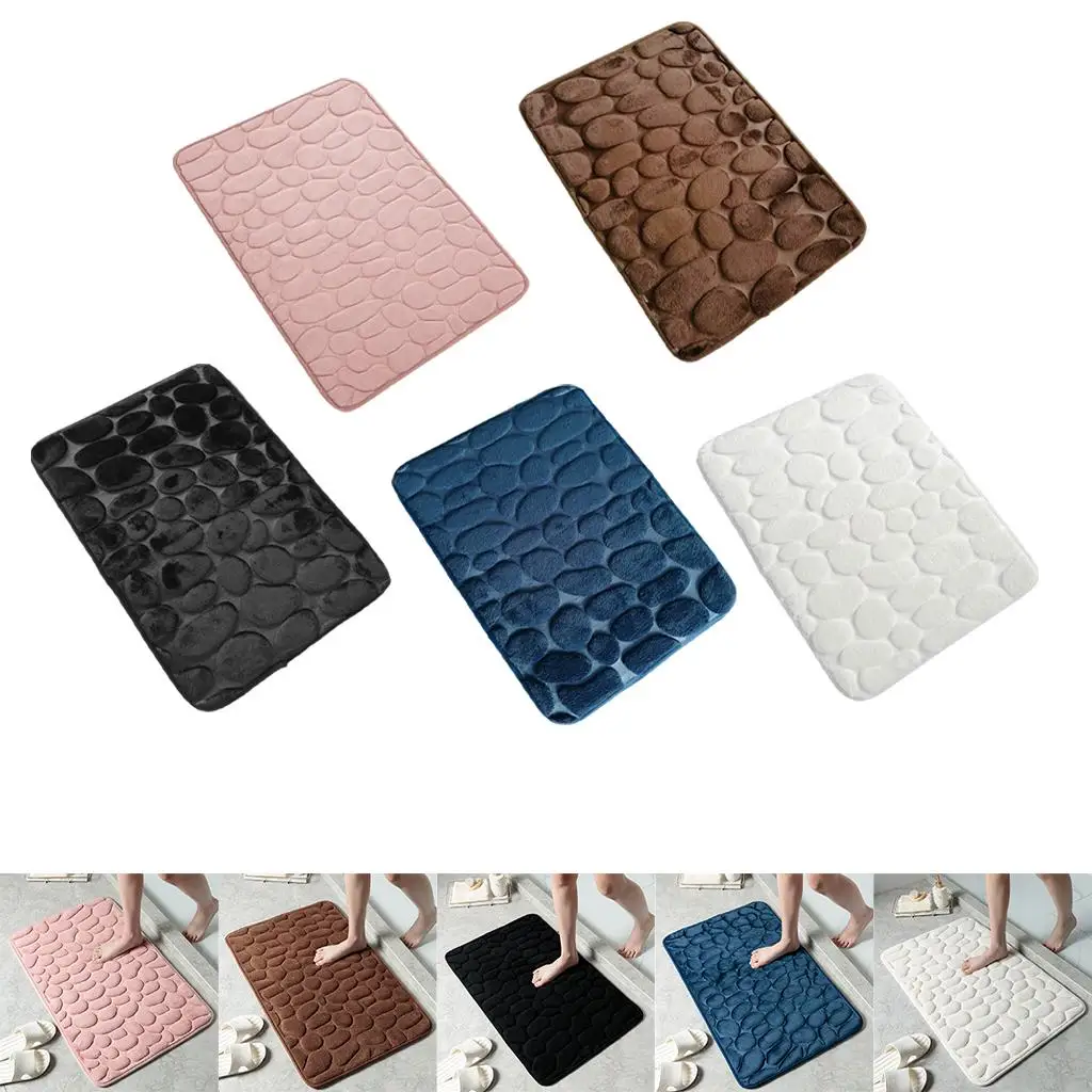 Memory Foam Doormat Quick-Dry 3D Effect Non-Slip Toilet Rug Bathroom Rug Floor