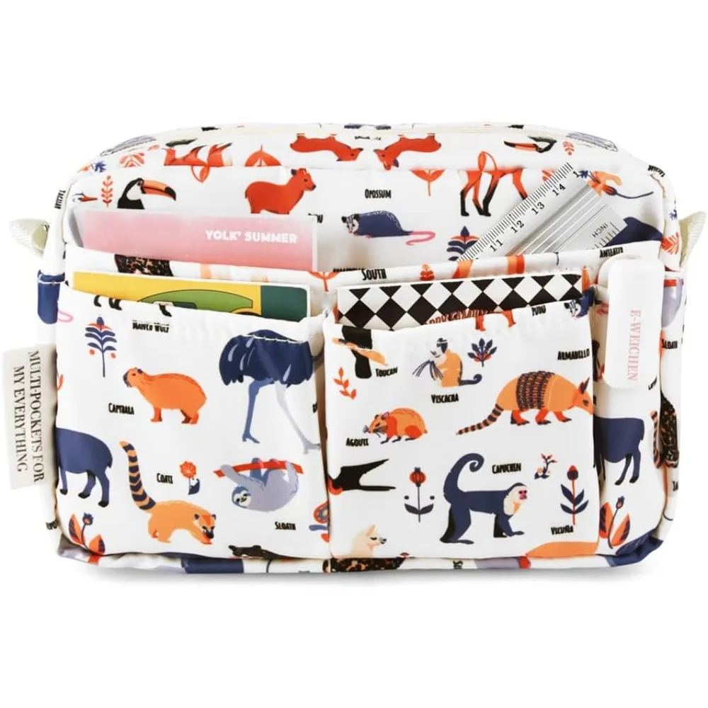 

Органайзер-портфель E-WEICHEN с несколькими карманами и молнией, косметичка, предметы первой необходимости для путешествий для женщин, простая водонепроницаемая станция