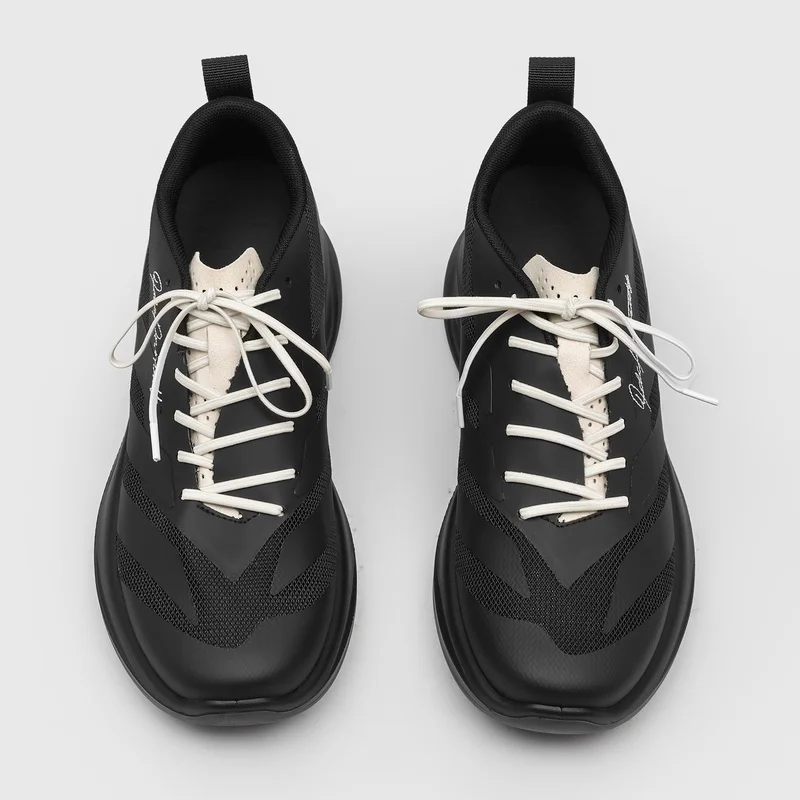 Mesh Splicing Breathable Men Sports Leisure Shoes Simple White Shoelaces Invisible Height Increase Commuting Shopping Walking