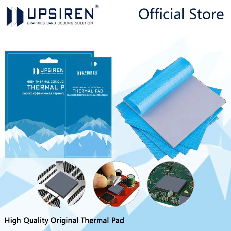 Coussin thermique en silicone conducteur Upsiren 16/18/21/24W pour dissipateur thermique GPU/CPU 80x40/85x45/100x100/120x20/70x20mm