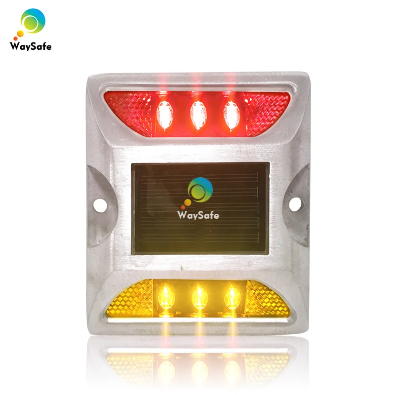 Dual Color  Aluminum Solar Powered Road Marker Stud Road Reflector Deck, Dock Ligh Solar Road Stud