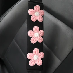 1pc Flower Shoulder Pad Car Seat Belt Small Interior Decoration Protection Cartoon Creative Insurance Cover Car Accessories