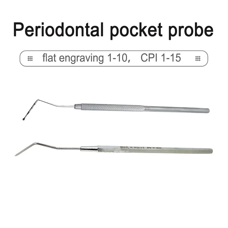 Dental Materials Instruments Periodontal Pocket Probe with Graduated Stainless Steel CPI Positioning Probe Measuring Ruler