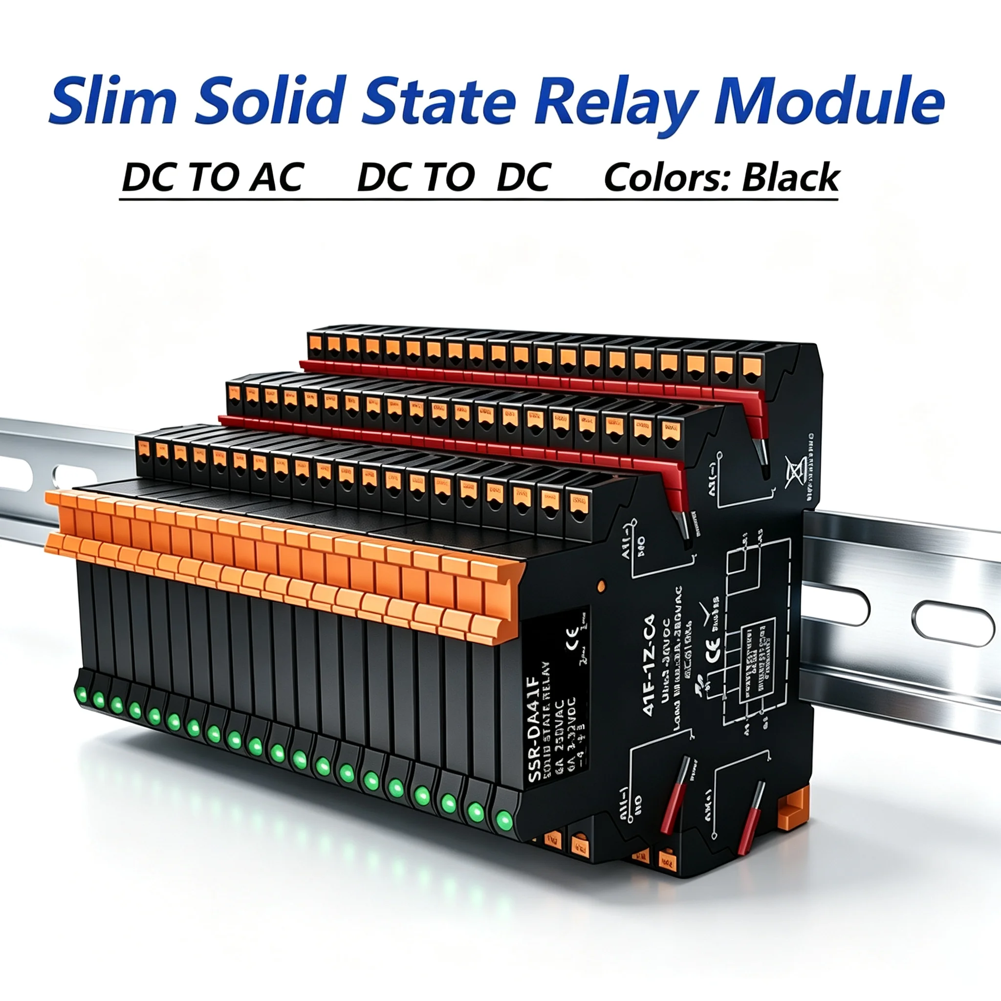 DC Control AC Slim Interface Solid State Relay Module DIN SSR Slim Relay DC Control DC 41F-1Z-C2 C4 SSR Relay DIN Rail