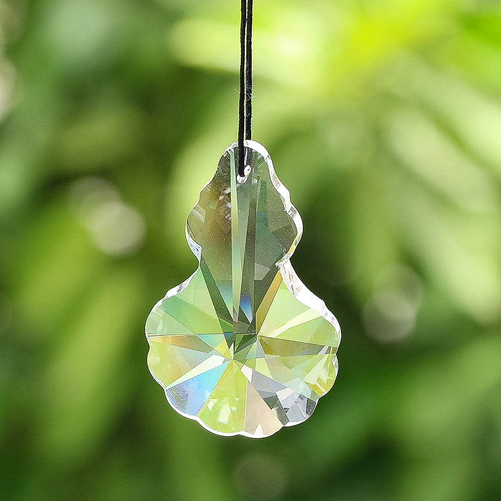 50/63mm Clear Crystal Hanging Glass Chandelier Light Fixture Parts Replacement Rainbow Maker Outdoor Wind Chime Hanging Decor