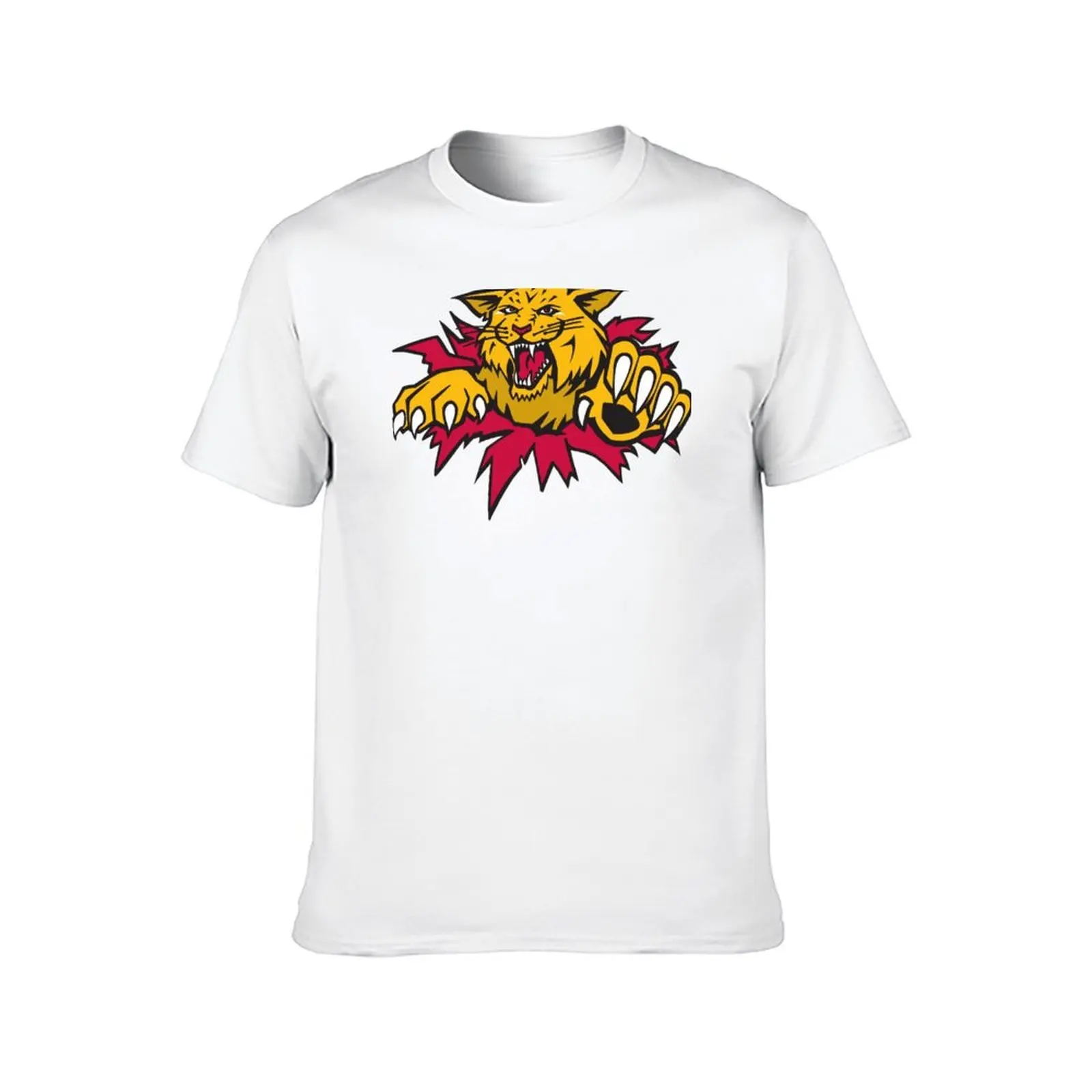 تي شيرت Moncton Wildcats تي شيرت رجالي عادي تي شيرت للرجال بقصة ضيقة