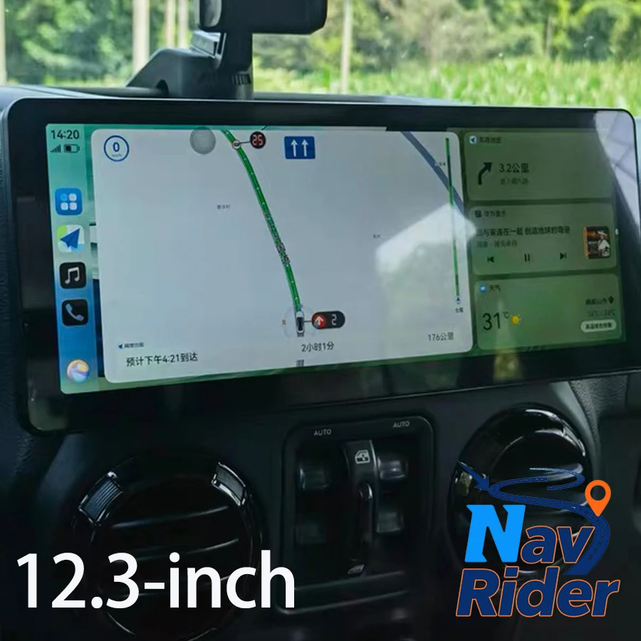 12.3inch Android For Jeep Wrangler 2011-2017 Stereo Car Radio Multimedia Video Player GPS Navigation CarPlay Bluetooth WIFI 4G