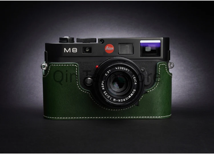 Casing Kotak Tubuh Tas Kulit Sapi Kulit Asli untuk LEICA M8 M9 M9P ME TYP220 Cangkang Pelindung Lengan Dasar Kamera Foto Pekerjaan Tangan