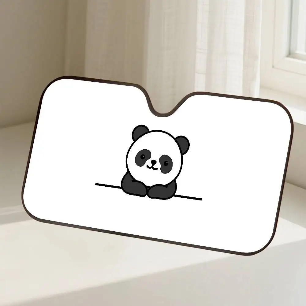 Niedliches Panda-Muster, Auto-Sonnenschutz, Windschutzscheibe, Frontscheibe, 70 x 130 cm, Sonnenblende, Sonnenschutz, kariert, Geschenk, Neuheit, Auto
