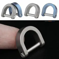 Titanium Alloy Horseshoe Buckles Carabiner D Bow Staples Shackle Key Ring Keychain Hook Buckles Outdoor Bracelet Buckles