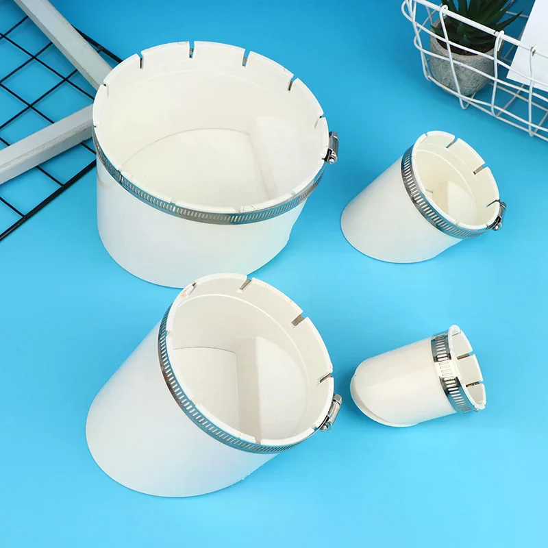

White PVC Floor Drain with Clamp 50-160mm Drainage Pipe Anti Backflow Odor Valve Sewer Hair Filter Strainer Plug for Home