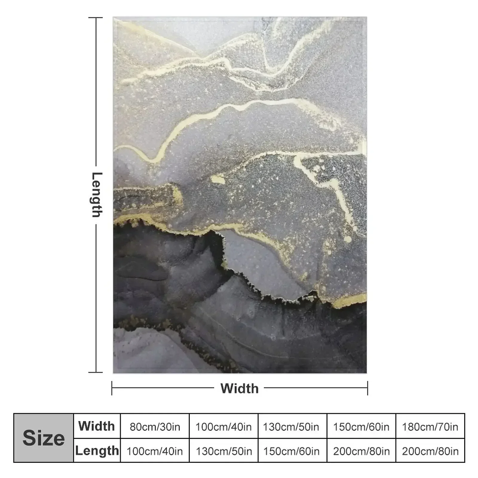 Elegant black gold marble ink abstract painting Throw Blanket Tourist Flannels halloween Soft Plaid Luxury Thicken Blankets