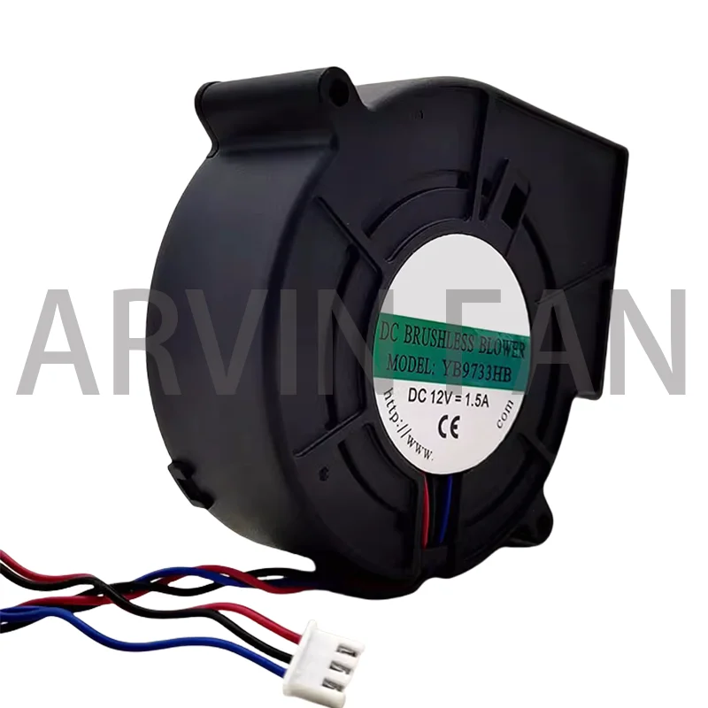 YB9733HB 9733 12V 1.5A 9CM ثلاثة أسلاك تنظيم السرعة حجم الهواء الكبير التوربينات منفاخ مروحة التبريد