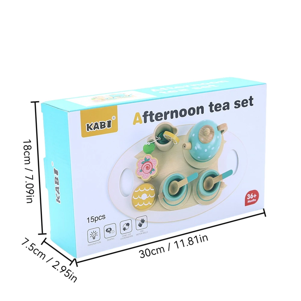 Houten Kinderen Simulatie Afternoon Tea Set Speelgoed Fantasiespel Voedsel Leren Rollenspel Vroeg Educatief Speelgoed voor Peuters G
