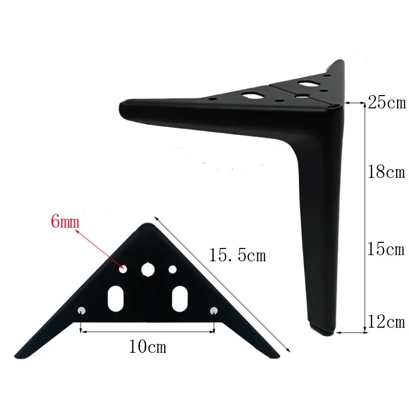 4Pcs/Set Metal 12/15/19/25cm Furniture Feet For TV Cabinet Sofa Coffee Table Bathroom Cabinet Drawer Cabinet Leg Support Feet image 4