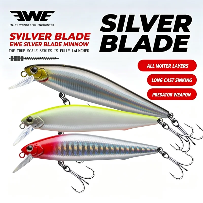 EWE Yindao 65S/80S/100S/97S Long Shot Submerged Minnow Fishing Lure 7/10/14/18g Full Swimming Layer Artificial Wobbler Fake Bait