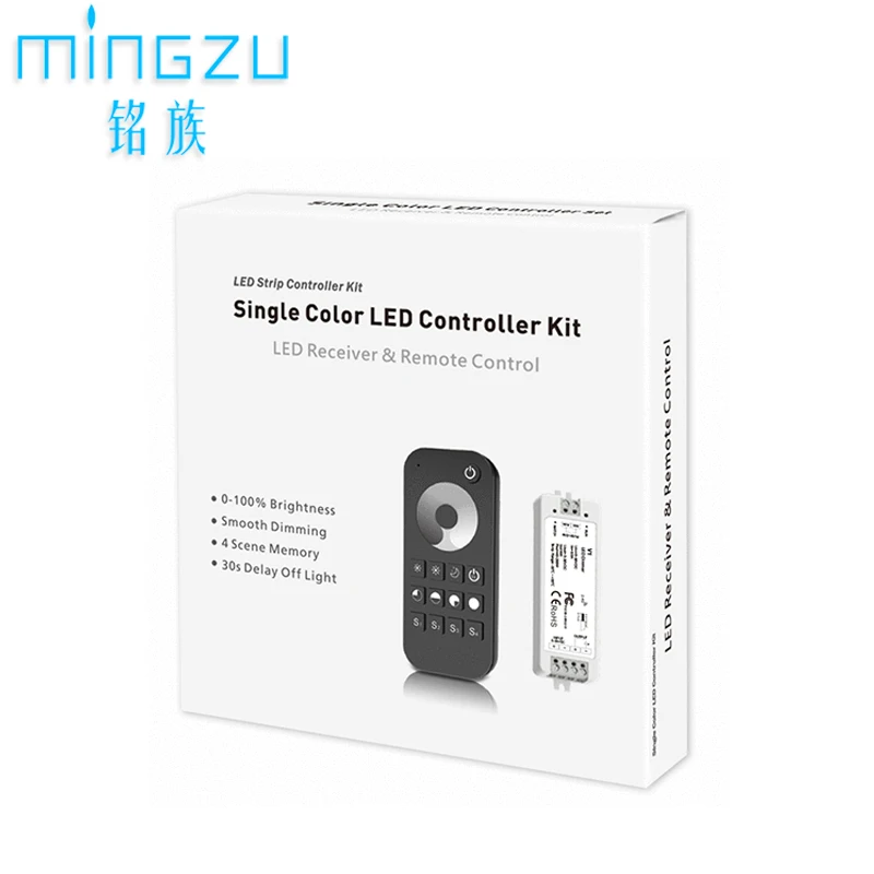 LED-Streifenlicht-Dimmer-Controller V1 + RT1 RF2.4G Wireless Single Color LED-Bandlicht-Dimm-Controller Helligkeitsanpassung