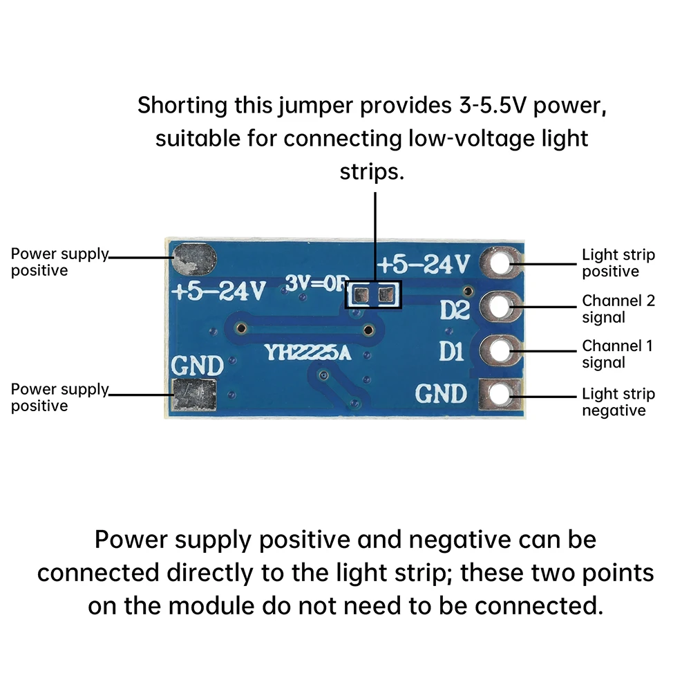 DC5-24V DC3-5V WS2812 5 모드 판타지 컬러 라이트 컨트롤러 보드 3 채널 RGB 라이트 스트립 컨트롤러