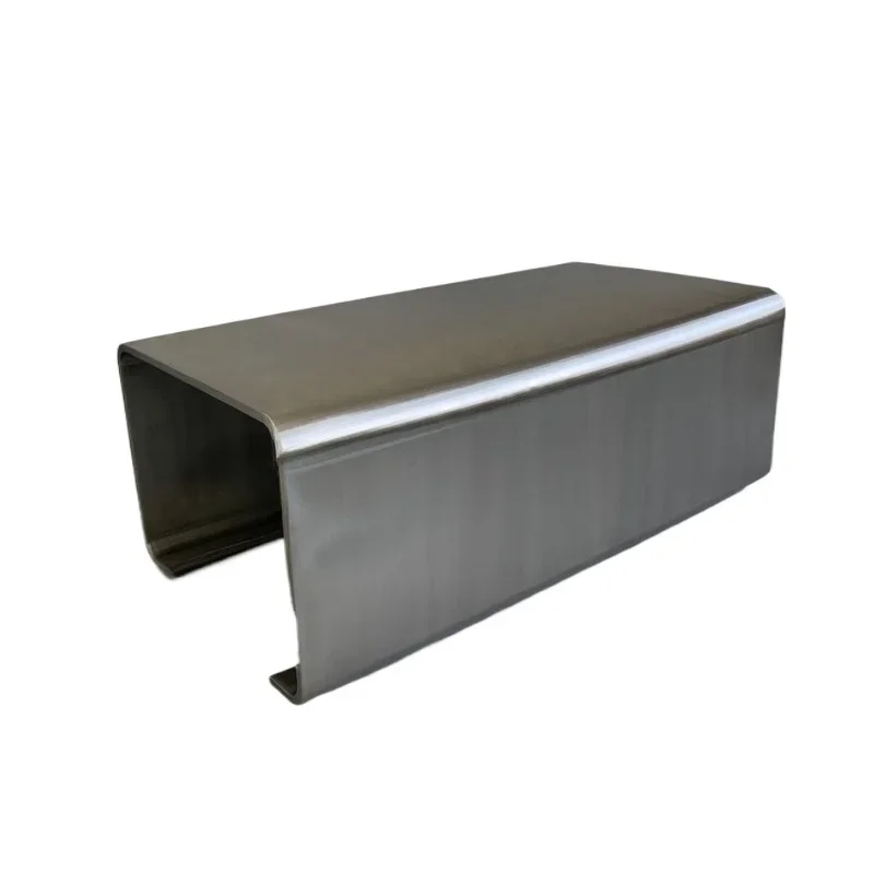 

Minimalist rectangular stainless steel coffee table villa hotel model room large flat floor creative light luxury coffee table