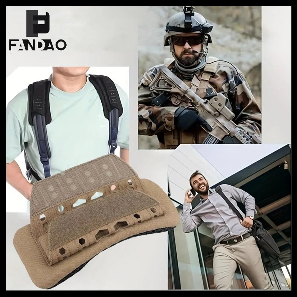 Tactical Breathable Shoulder Strap Pad Airsoft Shockproof Durable Non-Slip Pressure Relief Support Pad for Hunting Shooting Vest