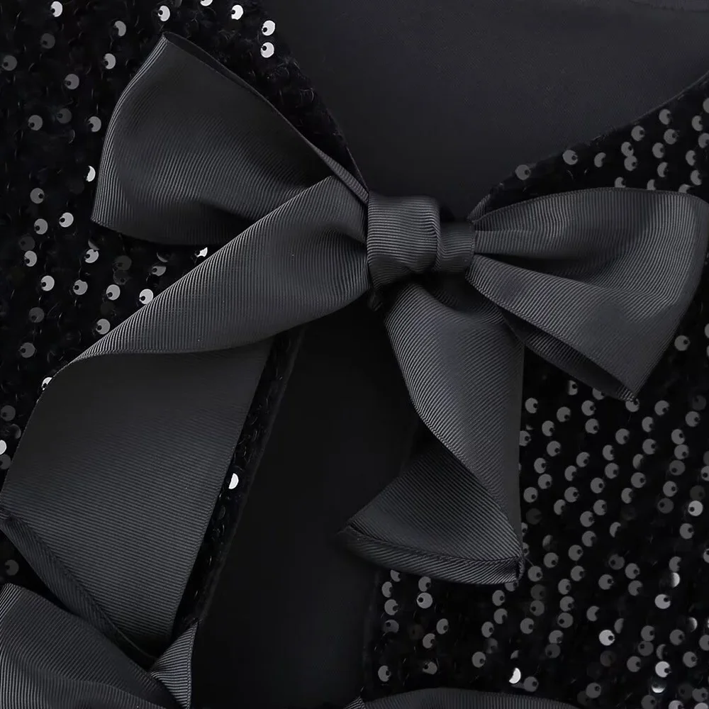 Camicia alla moda da donna nuova primavera 2025 Papillon casual, dolce e versatile con top con paillettes