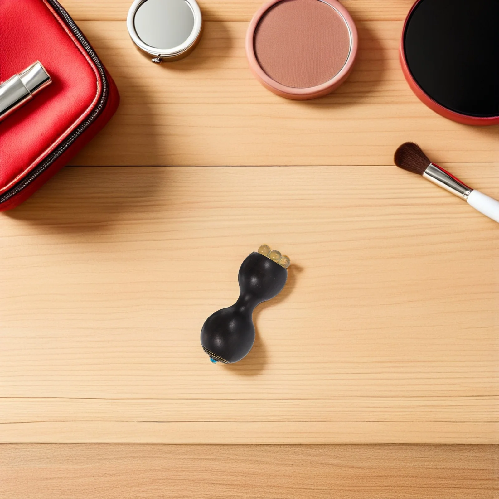 Manual Eye Massage Stick Sandalwood Wood Acupressure Tool for Under Eye Puffiness Dark Circle Relief Portable Face Neck Beauty