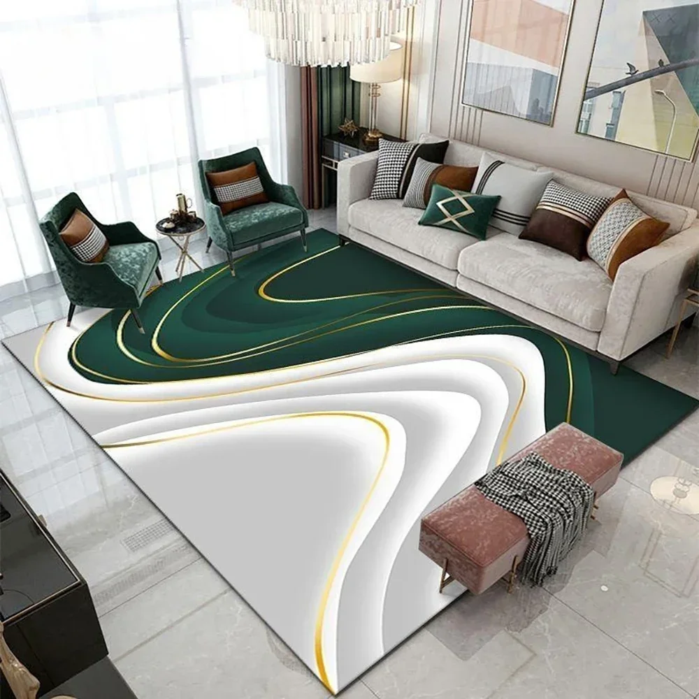 

VIKAMA Modern Abstract Loop-Pile Carpet Living Room Bedroom Large Rug Sofa Coffee Table Floor Mat Non-Slip Washable Home Decor