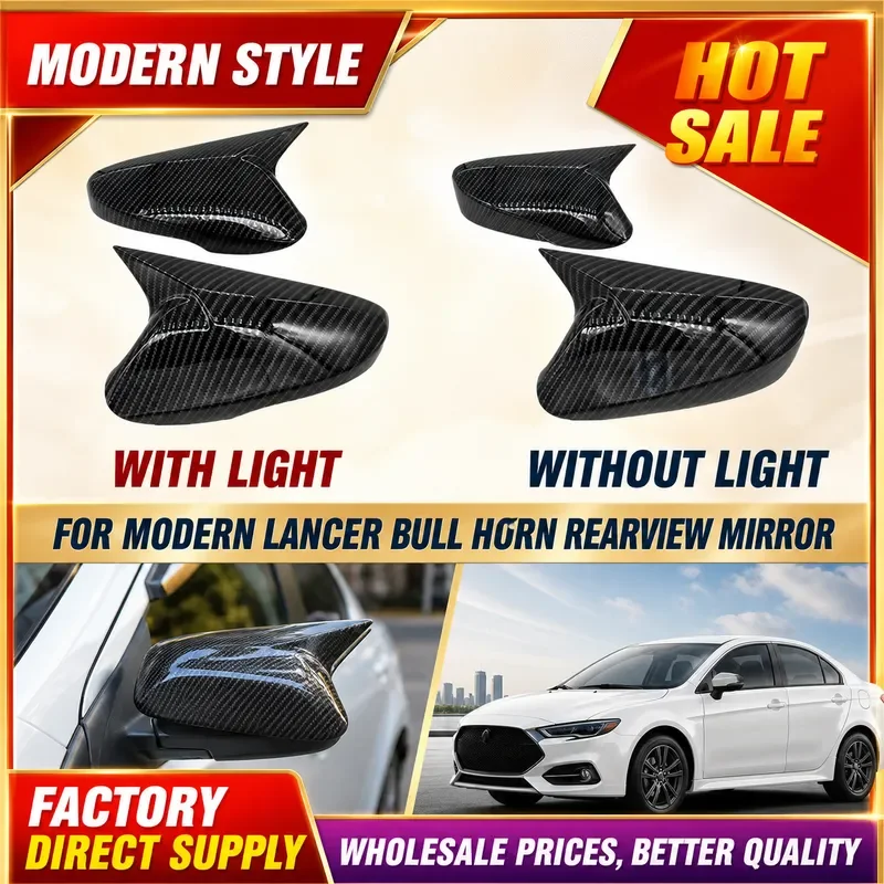 For Hyundai Elantra Carbon Fiber Rearview Mirror Cover Devil Ear Horn Shell Trim Decoration Accessories Car Styling
