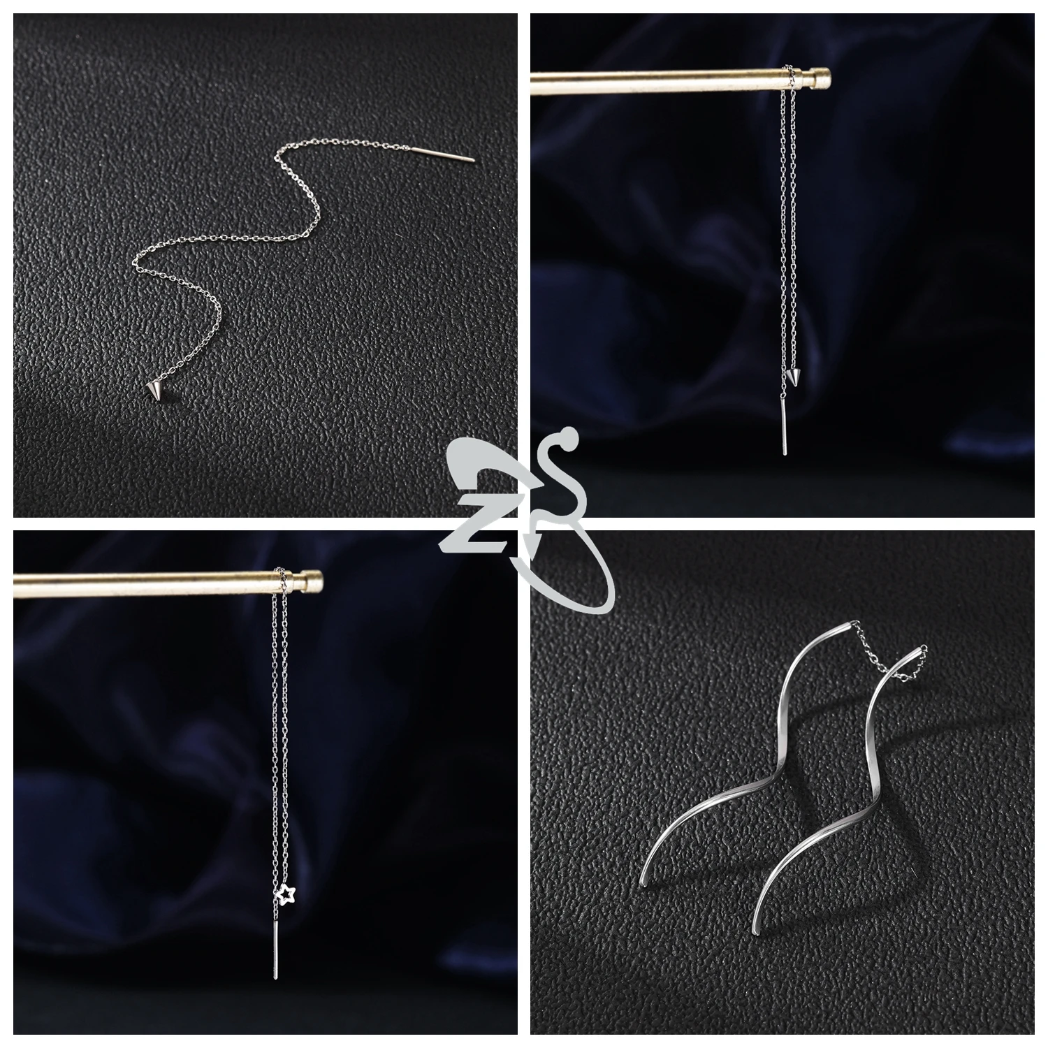 AOEDEJ 1 PC 20G Stainless Steel Ear Wire For Women Girl Silver Color Long Tassel Pendant Earrings Chain Earring Piercing Jewelry