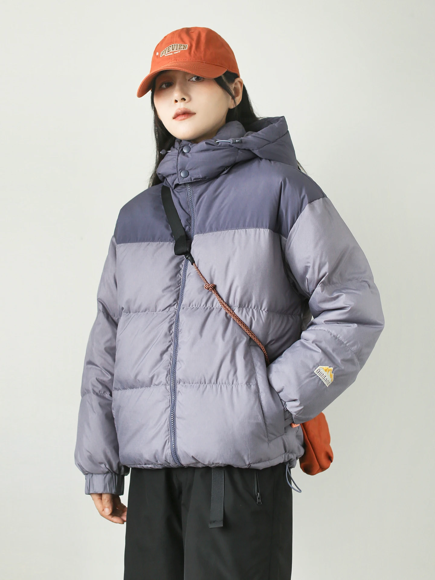 

Mandu Casual Sle Hooded down Jaet Women's Loose Outdoor 90% White Du down Warmth Bread Sle Women's Padded Coat