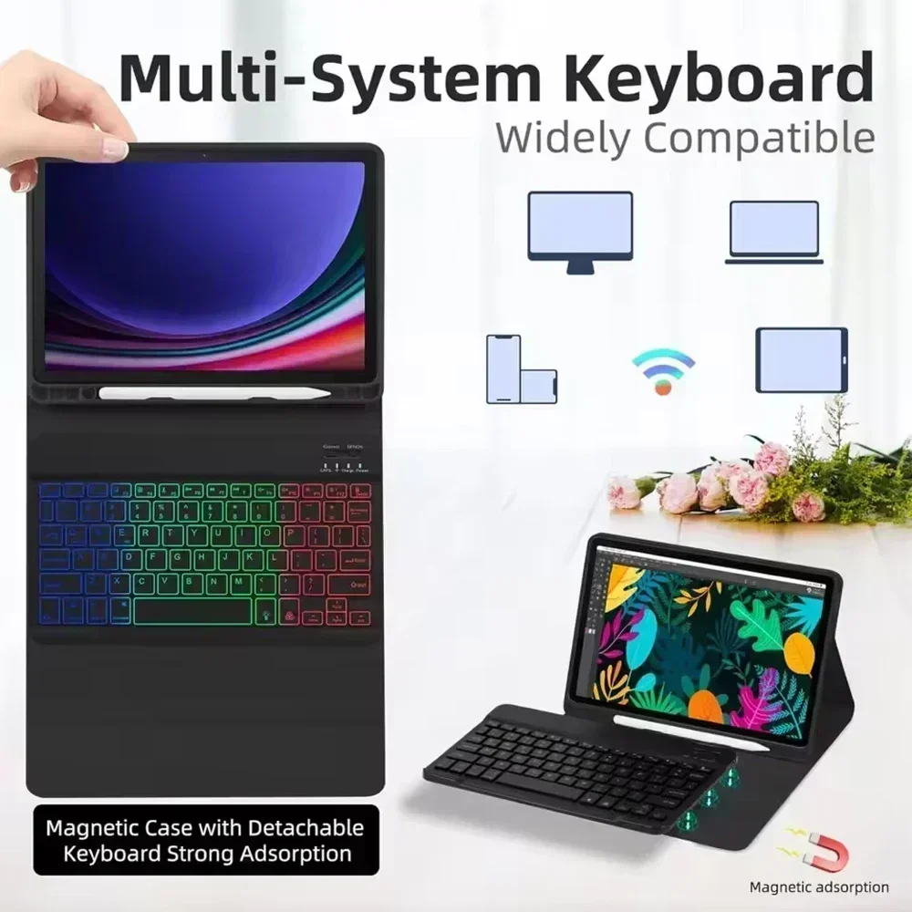 For Samsung Galaxy Tab S9 Ultra 14.6 Inch Case with Keyboard Ipad Accessories  Bluetooth Wireless Keyboard And Mouse Trackpad