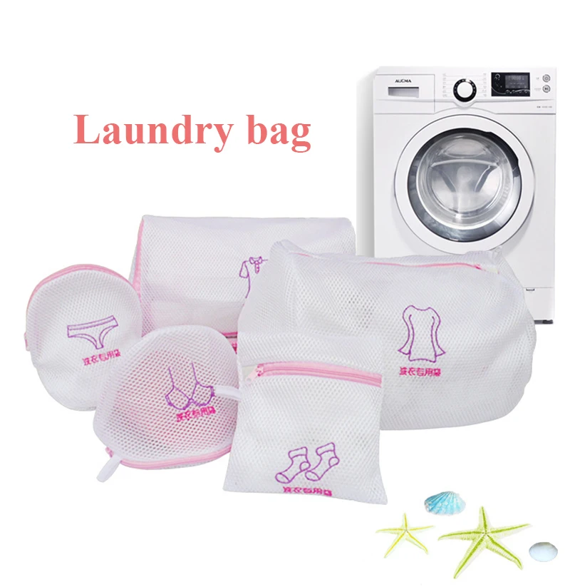 Fine Mesh Embroidered Bra Lingerie Underwear Dirty Clothes Laundry Bags Washing Machine Washable Mesh Laundry Basket Bag Clean