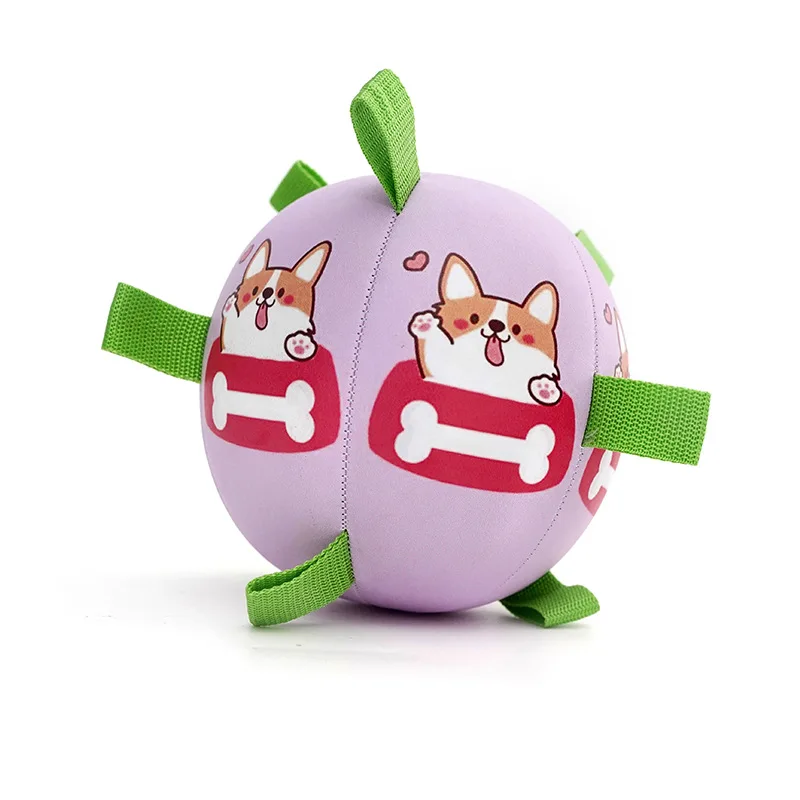 Small Medium Outdoor Interactive Cartoon Bite Resistant Dog Soccer Ball Toy for Pets