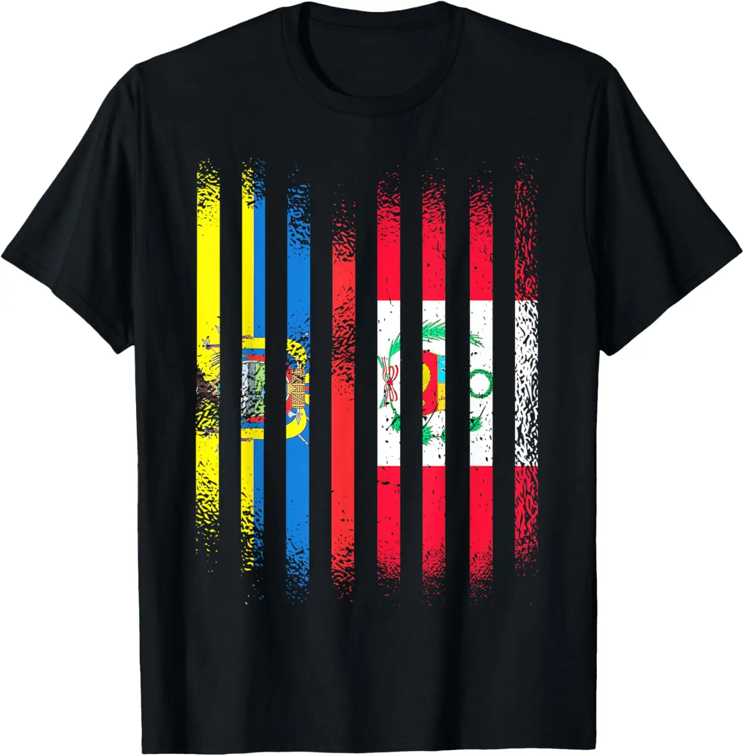 Ecuador Flag Peru Grown Country Flags Stripes T-Shirt