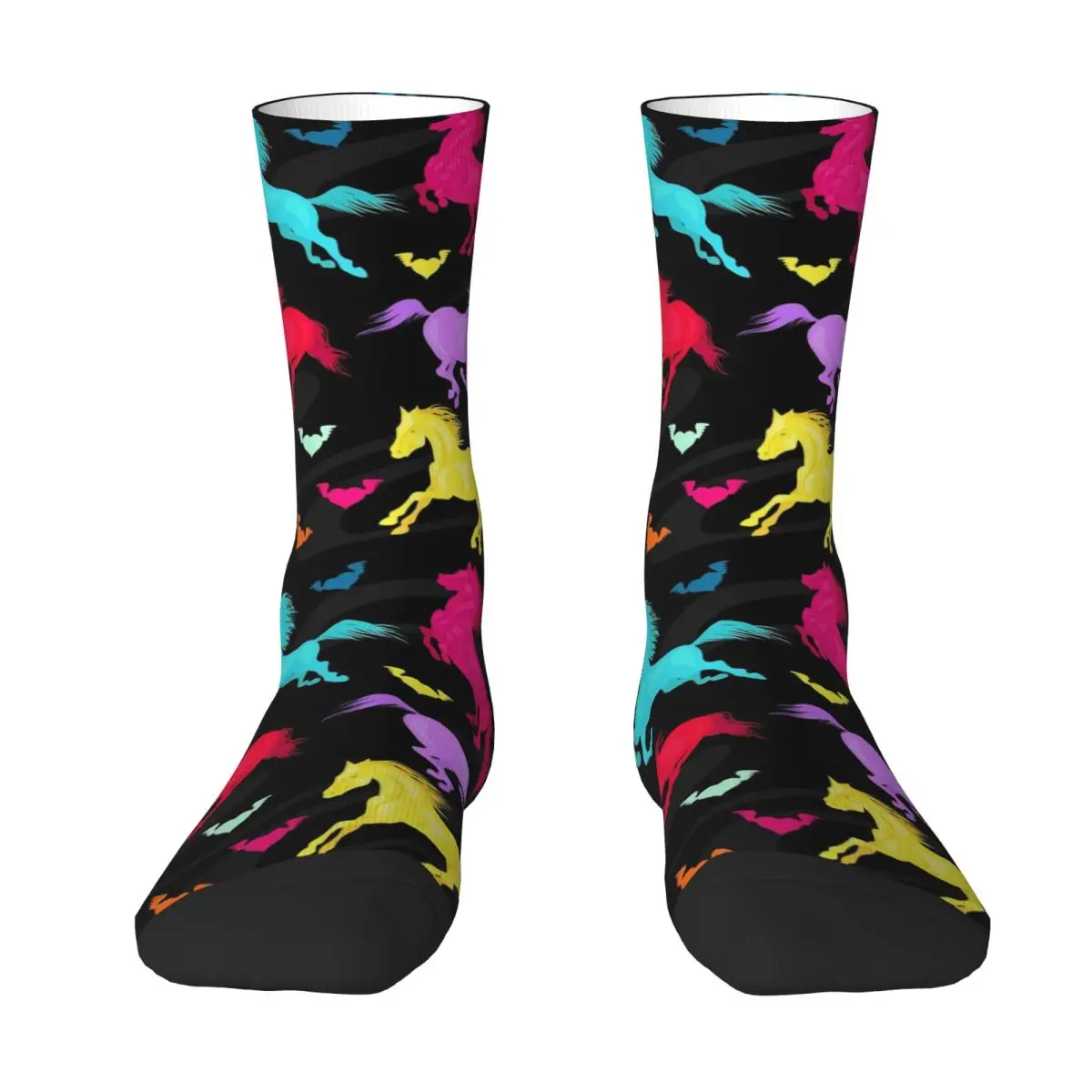 Colorful Horse Stockings Female Running Animal Socks Soft Leisure Socks Spring Skateboard Non Skid Design Socks Gift