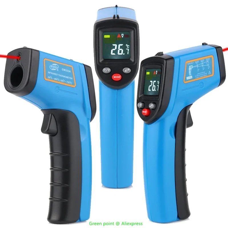 5PC HD Color Screen Display GM333A Infrared Thermometer Non Contact Temperaure Sensors Handheld Digital IR Positioning Laser Gun image 3