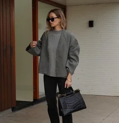 2024 Autumn/Winter Women's Woolen Coat New Fashionable Small Fragrant Style V-neck Cardigan Women's Single Button Coat