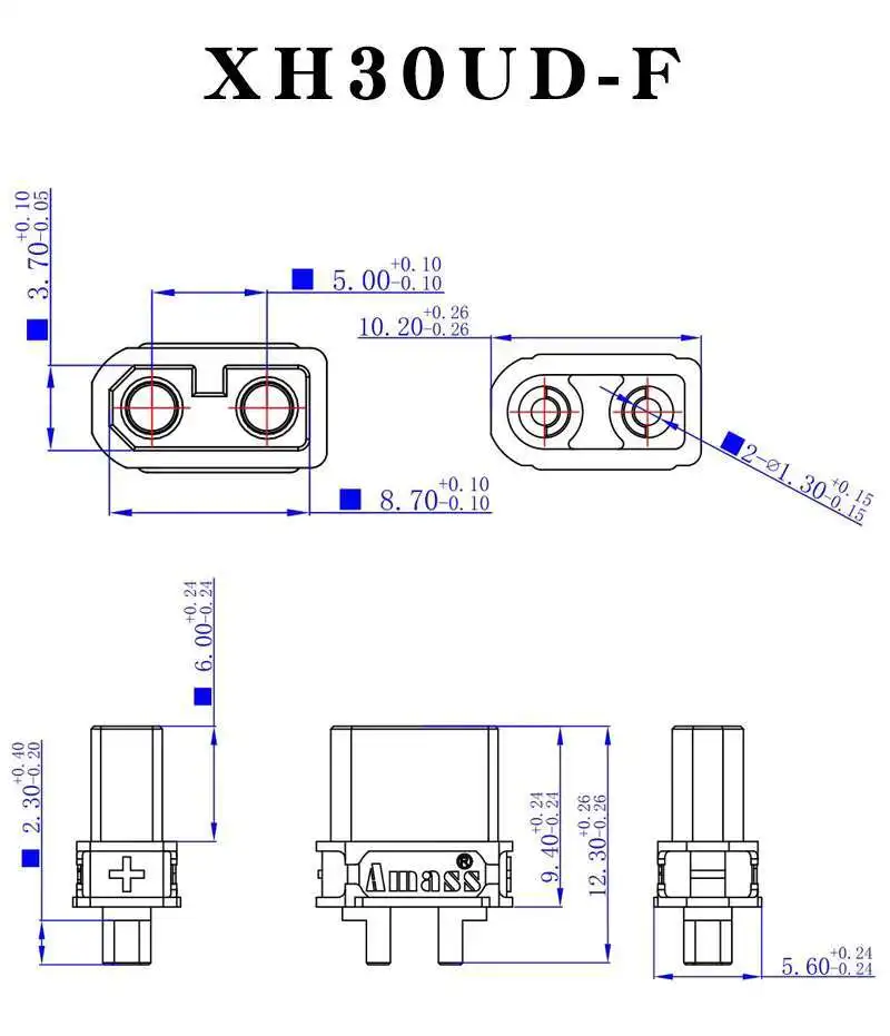 1 Stück XT30UD Stecker und Buchse XT30UD-F/M Anschluss für Modellflugzeug-Lithium-Akku-Schnittstelle Upgrade – Detail 1