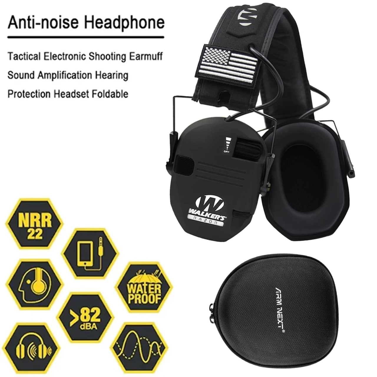 

Electronic Shooting earmuffs Tactical Sound Pickup headset Ear Protection Effective Anti-noise Earmuff for Hunting Ear Defender