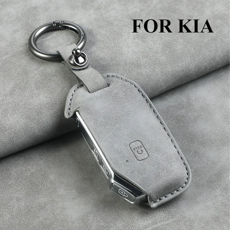 3 5 7 Buttons Leather Car Key Case Cover Shell for Kia Telluride Telluride SX 2021 Sportage R 2022 K5 GT Line 2021 Seltos 2020