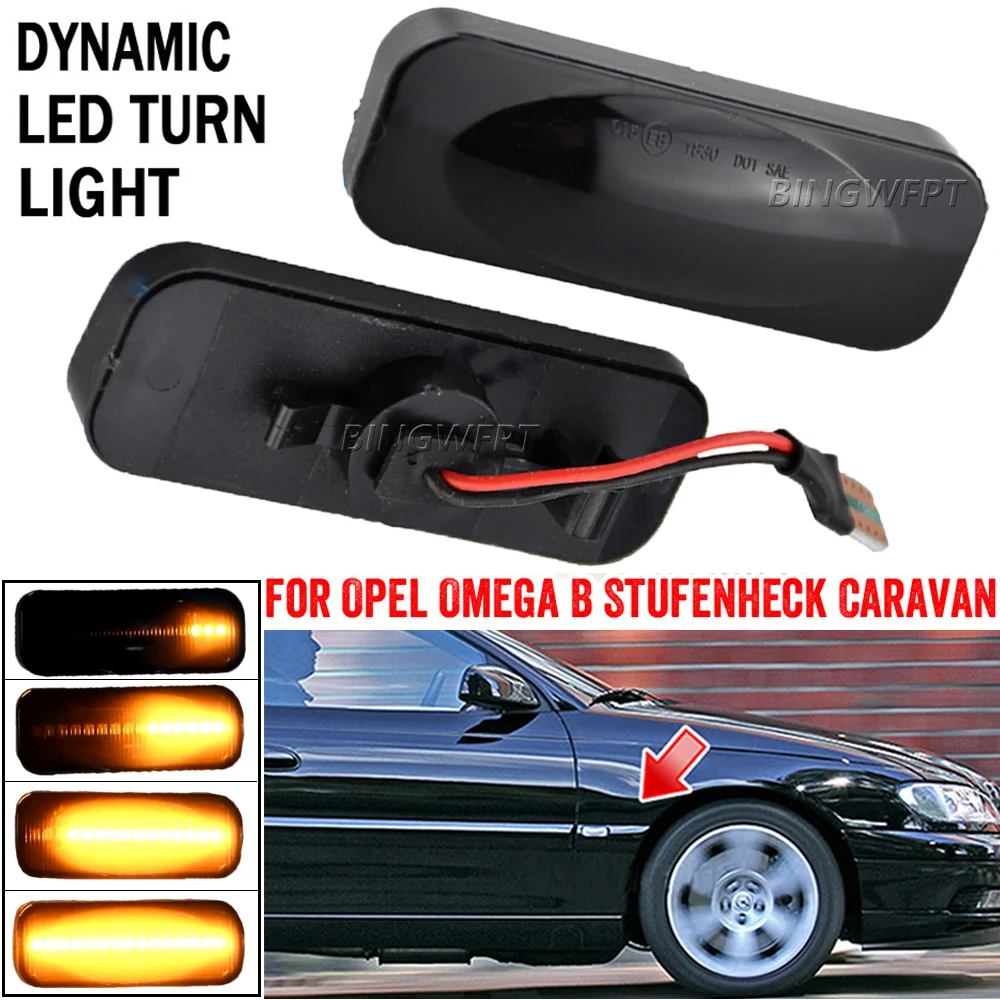 

2pcs Car Flashing Dynamic LED Side Marker Turn Signal Lights For Opel Omega B Stufenheck Caravan 1999-2003