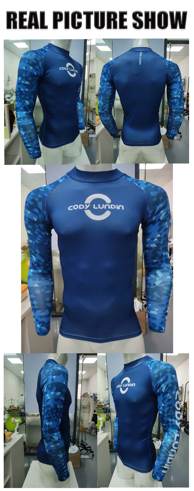 Surfing Swimming Diving T-Shirts Compression Long Rash Guard Swimwear Men's UV Protection Surf Clothing Beach Floatsuit Tops
