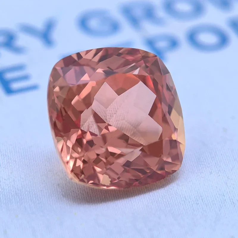 Lab Grown Sapphire Orange Color Square Cushion Shape Top Quality Charm Beads for Diy Jewelry Making Selectable  AGL Certificate