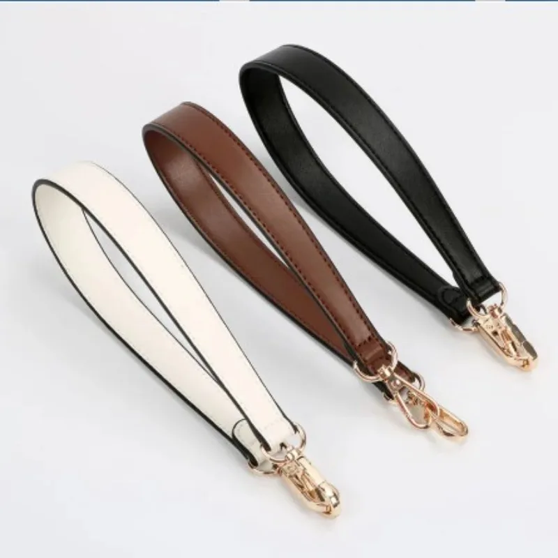 Shoulder Strap Pu Leather Women Shoulder Bag Hand Strap Fashion Bead Accessory Underarm Hand-Held Short Strap