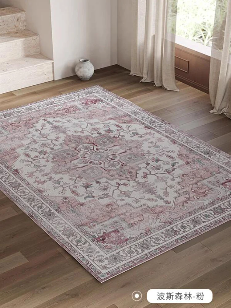 Persian Vintage Carpet for Living Room Morocco Nordic Bedroom Mat Non-Slip Sofa Table Bedside Area Rugs Ethnic Retro Rug Home