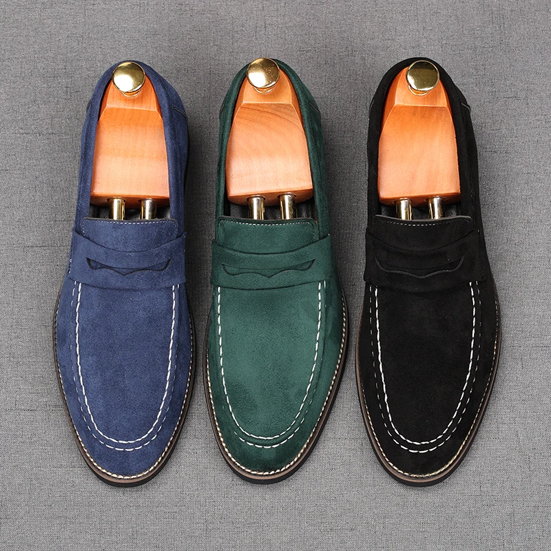 

Мужские лоферы без шнуровки в британском стиле, мужская повседневная обувь из замши, модная дышащая мужская обувь для вождения