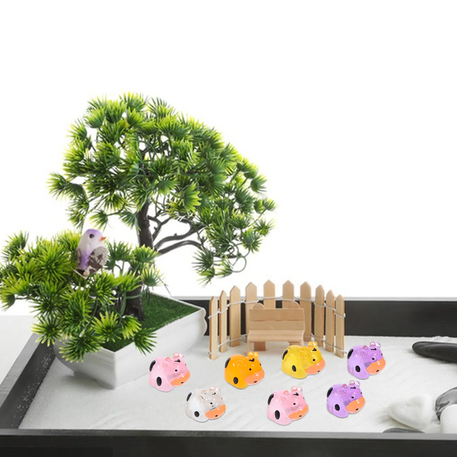 

90 pcs Mini Resin Cow Figurines Glow in Dark Lifelike 3D Design Home Decor Desk Ornament Tiny Cows Statue