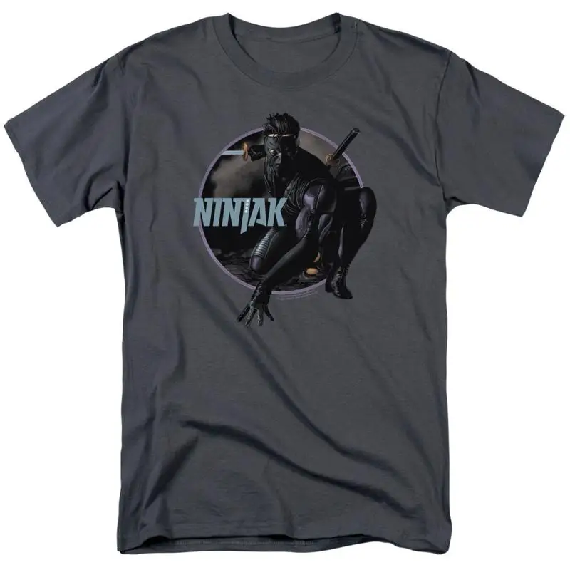 

Ninjak Crouching T Shirt Mens Licensed Valiant Comics Charcoal