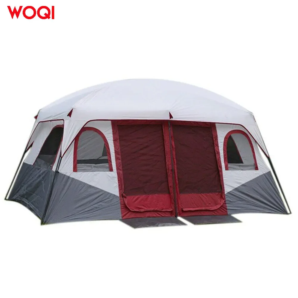 WOQI Outdoor Luxury Large 10-12 Person Waterproof Portable Home Camping Party Tent